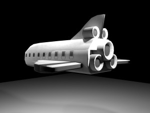 low poly space rocket Model 3D
