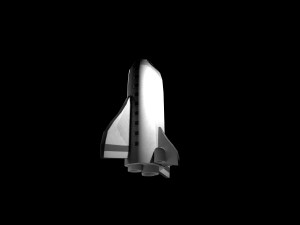 low poly space rocket Model 3D