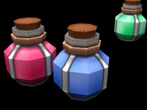 low poly potions for games 3D Model