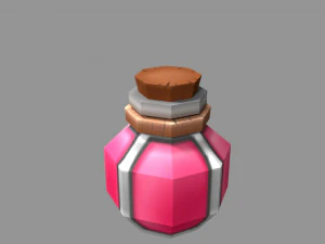 low poly potions for games 3D Model