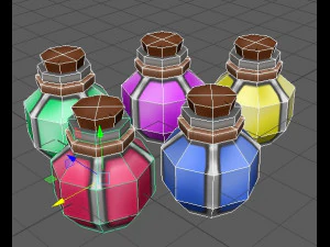 low poly potions for games 3D Model