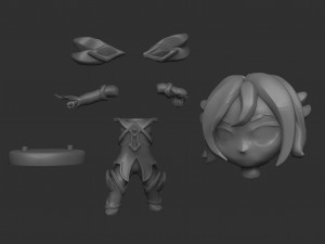 Kaisa for invictus gaming team mini 3Dプリントモデル
