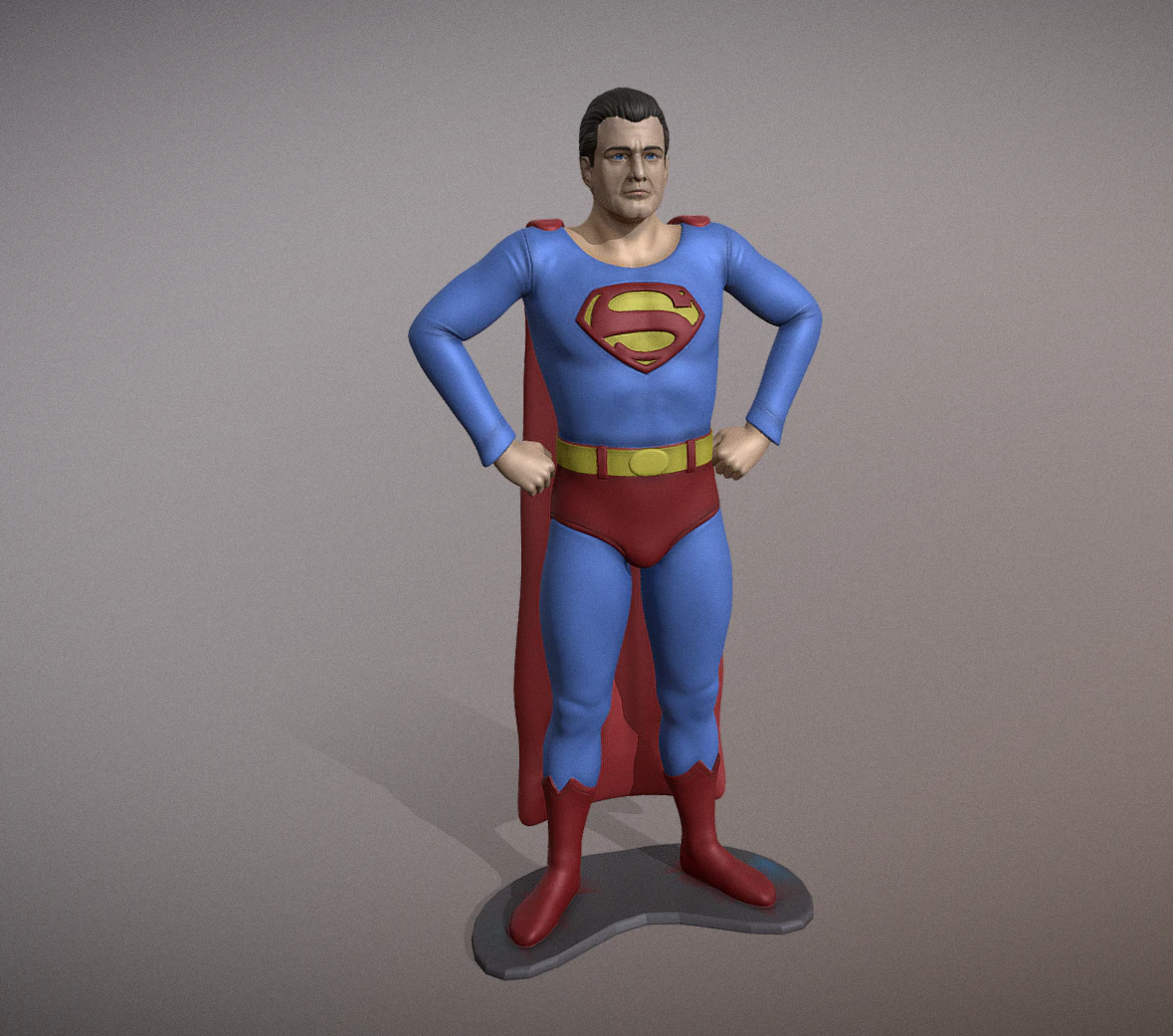 Superman George Reeves Figure 3D pintable 3D Print Model .c4d .max .obj .3ds .fbx .stl .blend 