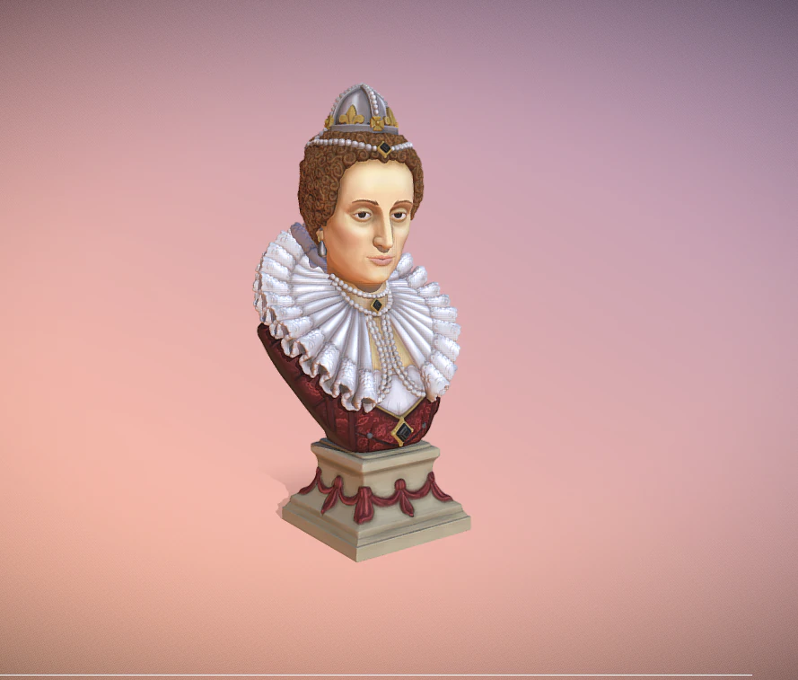 Bust of Elizabeth I of England 3D Print Model .c4d .max .obj .3ds .fbx .stl .blend 