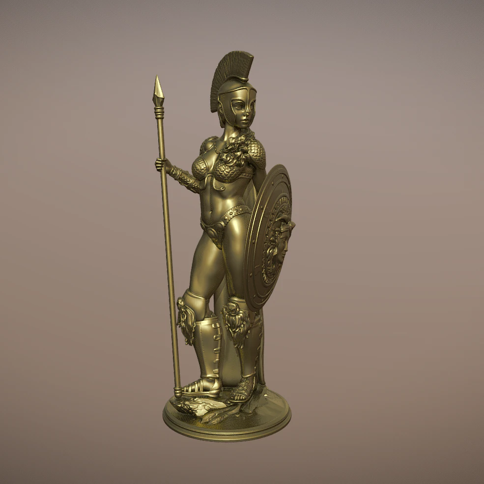 Statue of the Greek goddess Athena goddess of war Model for 3D printing 3D Print Model .c4d .max .obj .3ds .fbx .stl .blend 
