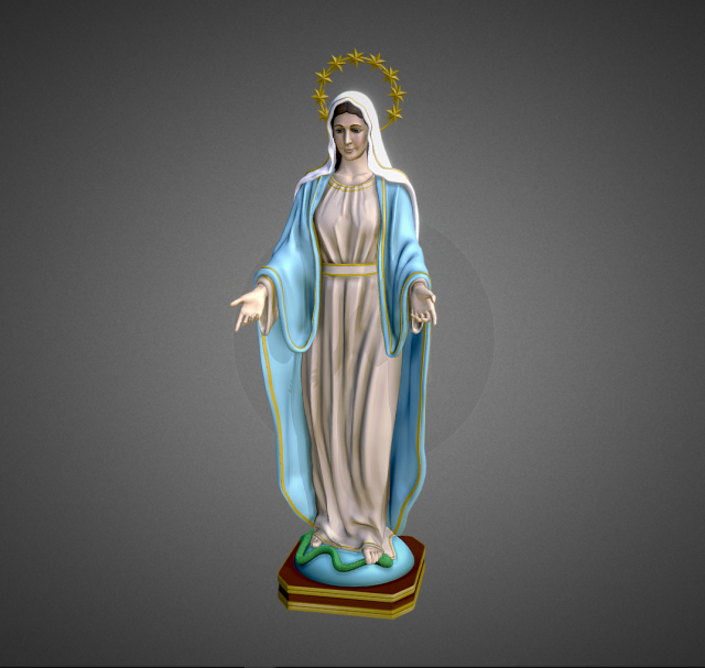 Statue Virgin Our Lady of Peace 3D Print Model .c4d .max .obj .3ds .fbx .stl .blend 