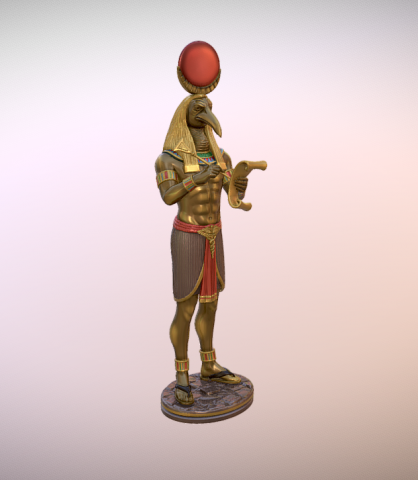 Thoth Egyptian God Modèles 3D en vedette .c4d .max .obj .3ds .fbx .stl .blend 
