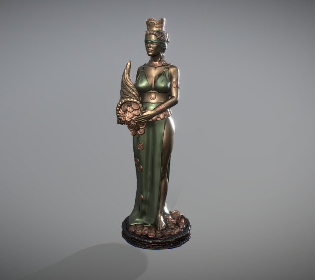 THE GODDESS OF FORTUNE Modello di stampa 3D .c4d .max .obj .3ds .fbx .stl .blend