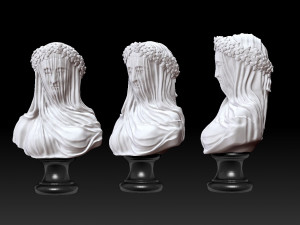 BUST LADY WITH VEIL 3D प्रिंट मॉडल