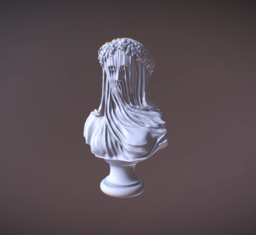 BUST LADY WITH VEIL 3D Print Model .c4d .max .obj .3ds .fbx .stl .blend