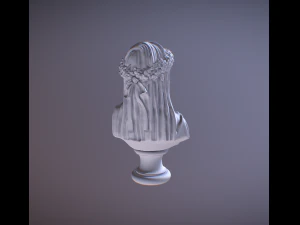 BUST LADY WITH VEIL 3D Print Model