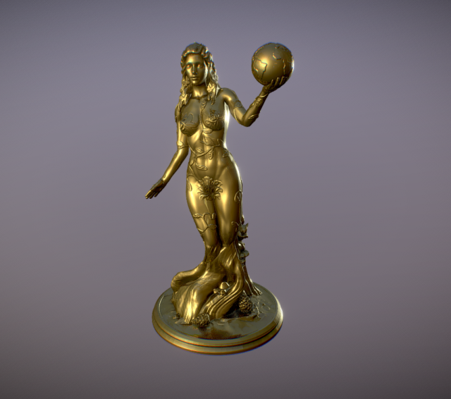 Statue goddess Gaia or Gea - Mother Earth 3D print model 3D Print Model .c4d .max .obj .3ds .fbx .stl .blend 