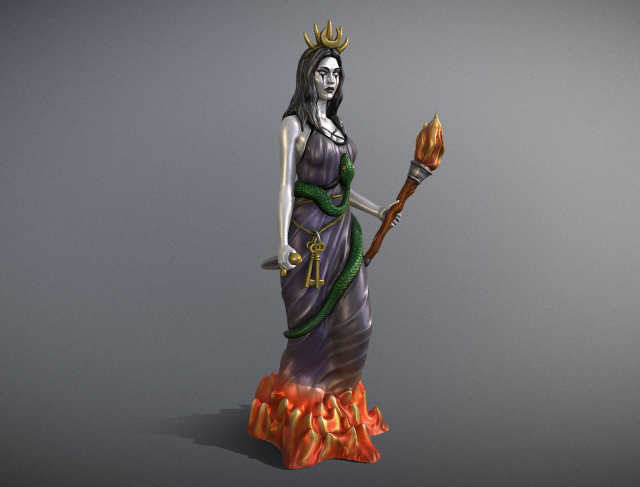 HECATE GODDESS STATUE FOR 3D PRINT 3D Принт Модель .c4d .max .obj .3ds .fbx .stl .blend 
