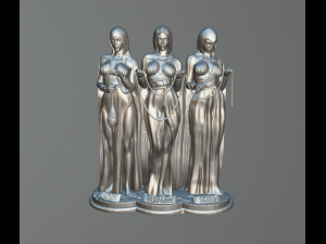 The three Norns Urd Verdandi und Skuld 3D print model 3D 프린트 모델
