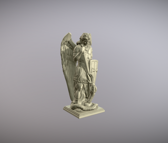 Statue of Archangel Saint Michael 3D 프린트 모델 .c4d .max .obj .3ds .fbx .stl .blend 