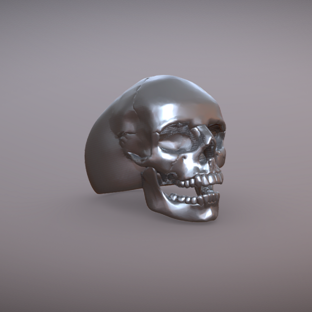 Skull Ring for 3d print 3D प्रिंट मॉडल .c4d .max .obj .3ds .fbx .stl .blend 