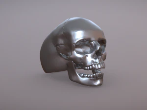 3D プリント用スカル リング 3Dプリントモデル