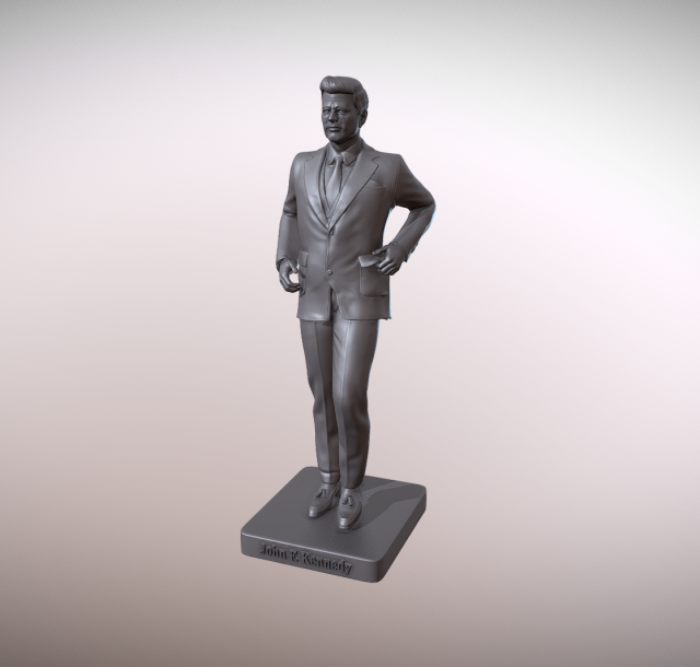 Statue of President John Kennedy 3D Принт Модель .c4d .max .obj .3ds .fbx .stl .blend 