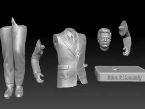Statue of President John Kennedy 3D Print Model