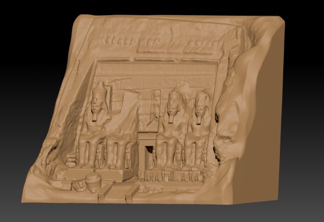 Abu Simbel Ramses II Temple 3d pintable Modèles 3D en vedette .c4d .max .obj .3ds .fbx .stl .blend 