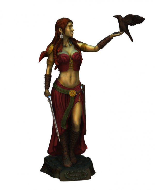 Statue of Celtic goddess Morgana 3D 打印模型 .c4d .max .obj .3ds .fbx .stl .blend 