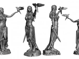 Statue of Celtic goddess Morgana 3D Print Model