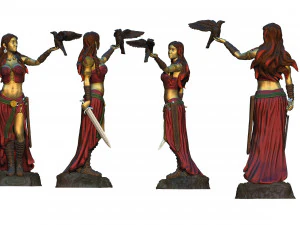 Statue of Celtic goddess Morgana 3D Print Model