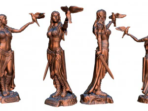 Statue of Celtic goddess Morgana 3D Print Model