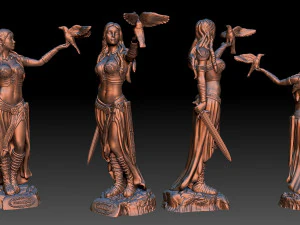 Statue of Celtic goddess Morgana 3D Print Model