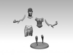 Egyptian goddess Sekhmet 3d print and paint Model do druku 3D