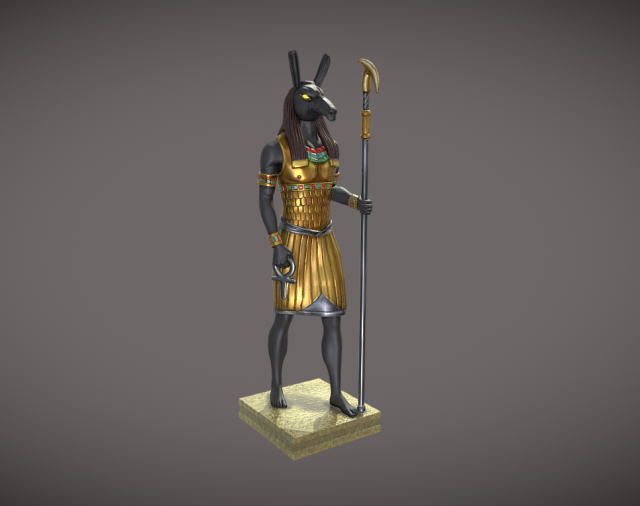 Statue of the Egyptian god Seth 3D Принт Модель .c4d .max .obj .3ds .fbx .stl .blend 