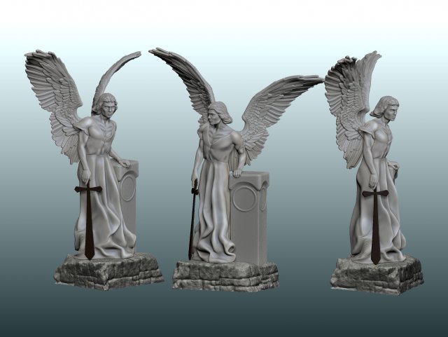 Estatua El ngel exterminador para impresin 3D 3D-printmodel .c4d .max .obj .3ds .fbx .stl .blend 
