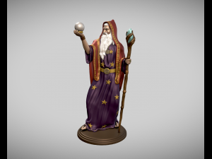 Merlin the Wizard Statue 3d print model 3D Print Model