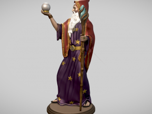 Merlin the Wizard Statue 3d print model 3D प्रिंट मॉडल