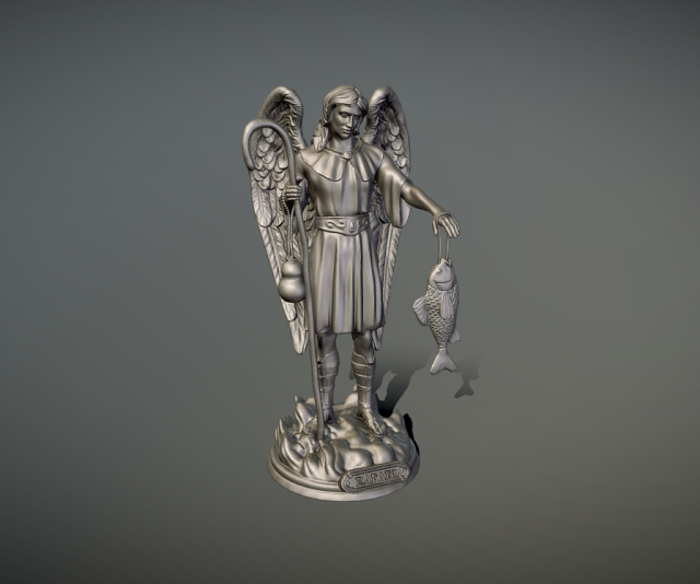 Statue St Raphael Archangel for 3d print 3D 프린트 모델 .c4d .max .obj .3ds .fbx .stl .blend 