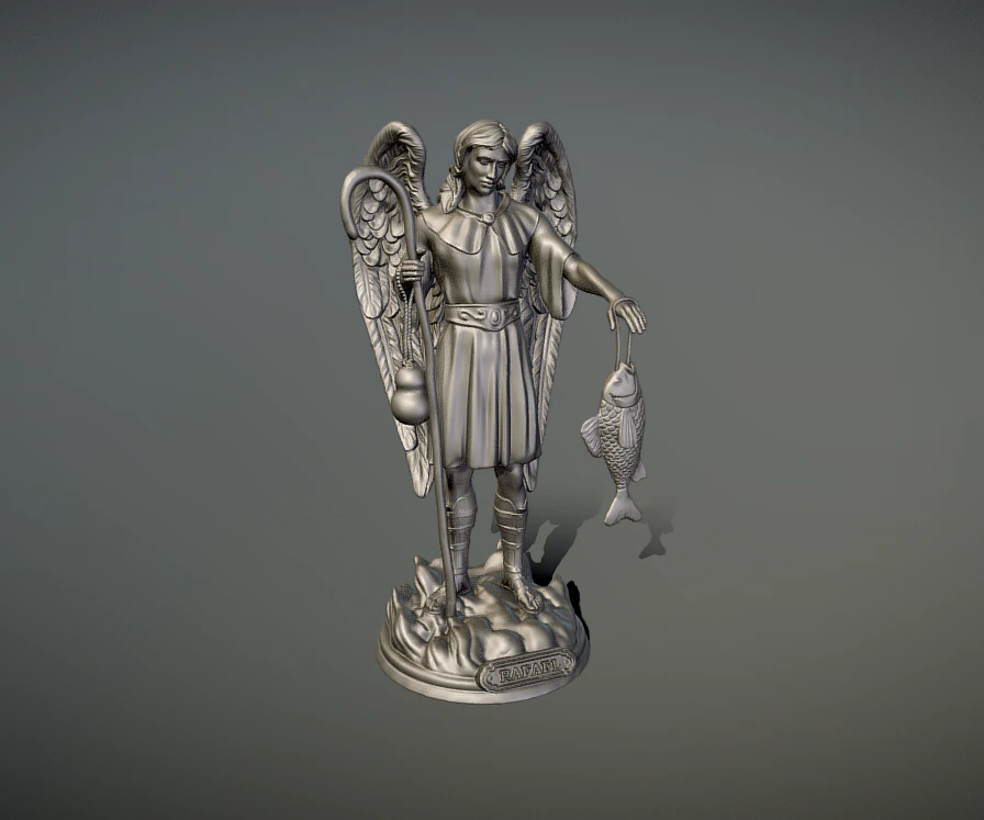 Statue St Raphael Archangel for 3d print 3D Print Model .c4d .max .obj .3ds .fbx .stl .blend 