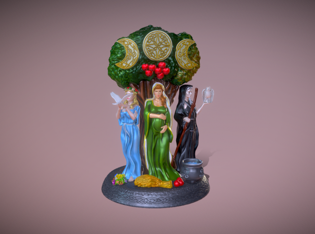 Celtic Triple Goddess Mother Elder and Maiden 3D 打印模型 .c4d .max .obj .3ds .fbx .stl .blend 