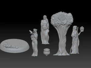 Celtic Triple Goddess Mother Elder and Maiden 3D Print Model