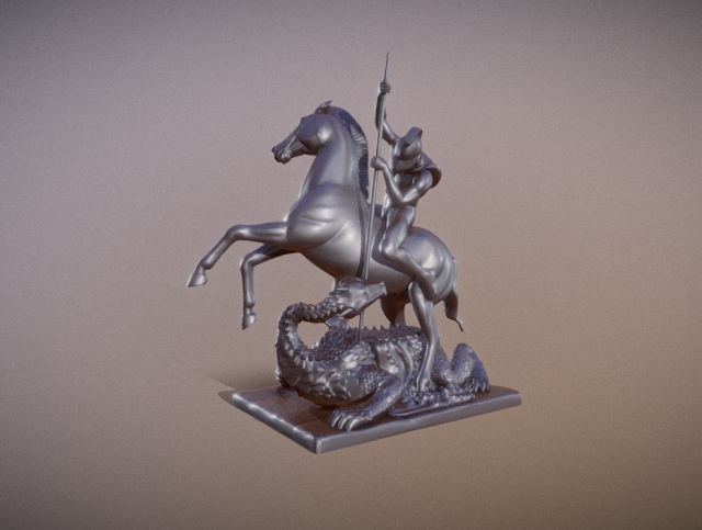 Saint George and the Dragon statue for 3d print Modello di stampa 3D .c4d .max .obj .3ds .fbx .stl .blend 