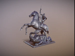 Saint George and the Dragon statue for 3d print 3D Print Model