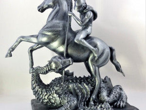 Saint George and the Dragon statue for 3d print Modello di stampa 3D