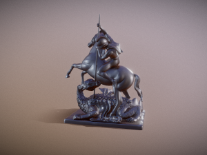 Saint George and the Dragon statue for 3d print Modello di stampa 3D