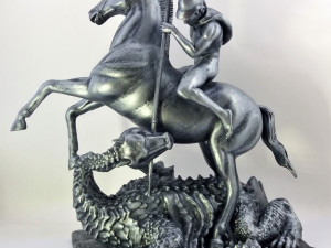 Saint George and the Dragon statue for 3d print Modello di stampa 3D