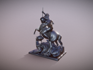 Saint George and the Dragon statue for 3d print Modello di stampa 3D