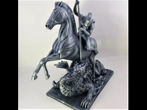 Saint George and the Dragon statue for 3d print Modello di stampa 3D