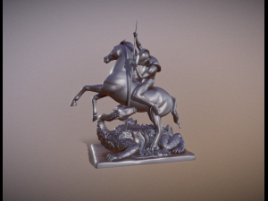 Saint George and the Dragon statue for 3d print Modello di stampa 3D