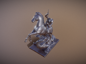 Saint George and the Dragon statue for 3d print Modello di stampa 3D