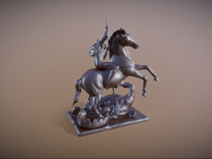 Saint George and the Dragon statue for 3d print Modello di stampa 3D