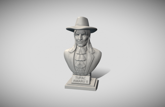 Bust of T Pac Amaru II for 3D Print 3D 打印模型 .c4d .max .obj .3ds .fbx .stl .blend