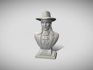 Bust of T Pac Amaru II for 3D Print 3D Print Model